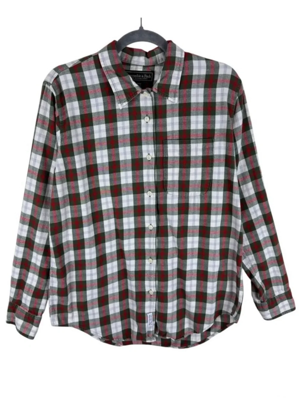 Abercrombie &‎ Fitch Vtg 90s Cotton Preppy Flannel Long Sleeve Button Up Mens S